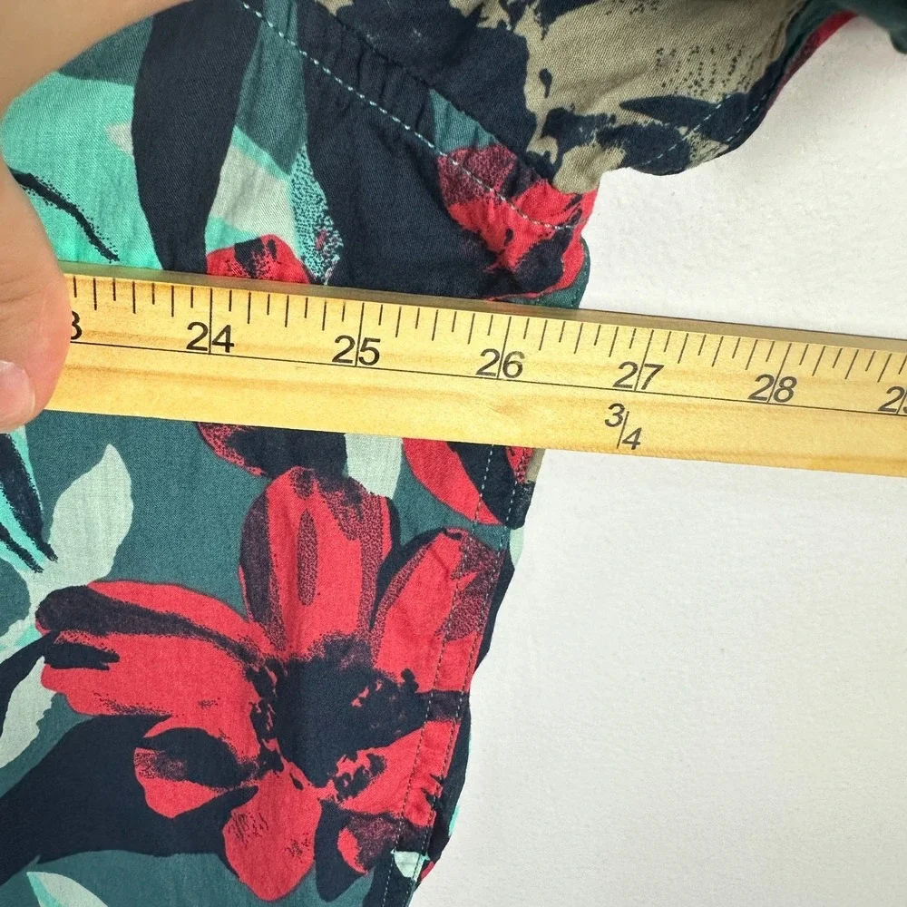Banana Republic Button Up Shirt‎ Mens XXL Blue Floral Slim Fit Tropical Vacation